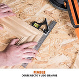 Ingletadora Evolution Power Tools R185SMS+ con corte multimaterial, bisel de 45 grados, inglete de 50 grados, guía de 210 mm, hoja incluida corta madera, plástico, metal y más (1500 W, 230 V, 185 mm)