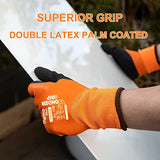 LPRED Guantes de trabajo térmicos gruesos para jardín, impermeables, a prueba de frío, guantes de trabajo de doble capa con revestimiento de látex, protección criogénica, protección de las manos (S,WG-338)