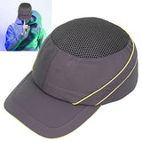 Casco de seguridad, Transpirable Absorción de impactos Casco duro de PU Anticolisión Gorra de seguridad gris liviana Cómoda con tira reflectante para el sitio de construcción