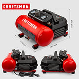 Craftsman Compresor de aire portátil de 3/4 HP de 1.5 galones, máximo 135 PSI, 1.5 CFM a 90 psi, tanque de aire libre de aceite, herramienta de aire eléctrica, CMXECXA0200141A, rojo