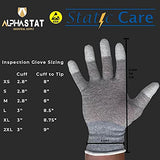 Static Care ESD - Guantes antiestáticos para manejo de inspección, nailon disipador, agarre de poliuretano, 12 pares, tamaño pequeño