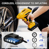 AstroAI Compresor de Aire Inalámbrico para Inflar Neumáticos, 20 V, Batería Recargable, 160 psi, Bomba de Aire Portátil de Mano con Adaptador de Corriente para Automóvil de 12 V, Indicador de Presión Digital para Automóviles, Motocicletas