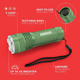 Eveready Luz táctica, 300 lúmenes, IPX4, Resistente al Agua, Linterna LED de Metal Duradero, Linterna de Metal Interior y Exterior, compacto, verde militar