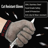 Guantes de Trabajo Anticorte Guantes De COTA De Malla De Acero Inoxidable, Guantes Resistentes A Cortes A Medida para Hombres Y Mujeres De Protección De Nivel 9, Guantes De Trabajo De Seguridad