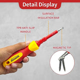 HOUSERAN Juego de 26 Desarmadores Aislados de 1000V, Desarmadores Electrotécnico con Estuche, Destornillador con Hojas Intercambiables, Destornillador para Reparaciones Domésticas