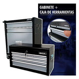 Hantec Combo Caja de Herramientas y Estante Móvil con 9 Cajones fabricando en Metal Color Gris