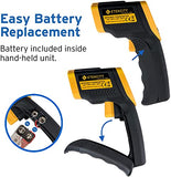 Etekcity Lasergrip 1080 Termómetro pistola de temperatura infrarrojo láser digital sin contacto, -58 ℉ ~ 1022 ℉ (-50 ℃ ～ 550 ℃), Amarillo y Negro