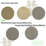 HANDLANDY Guantes largos de poda para hombres y mujeres, guantes de jardinería de piel de cerdo, guantes de jardinería transpirables y duraderos (S, beige)