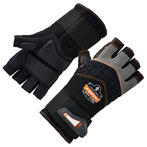 GREASE MONKEY Gel-PRO - Guantes híbridos de cuero para mecánico, guantes de  trabajo de palma de cuero con protección contra impactos de gel y