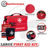 Surviveware Large First Aid Kit & Added Mini Kit for Trucks, Car, Camping and Outdoor Preparedness