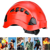 Pinsofy Casco de protección Industrial, Casco de Seguridad, Resistente a Altas temperaturas, cómodo de Llevar para espeleología(28 * 21 * 18cm-Rojo)