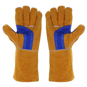 Guantes de trabajo Guantes de Soldador Cuero Alta Temperatura de Resistencia al Desgaste Sección de Aislamiento Caliente Línea de Fuego Soldadura eléctrica Soldadura