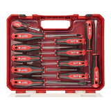 Milwaukee Juego de 12 destornilladores trilóbulos 4932472003, color rojo