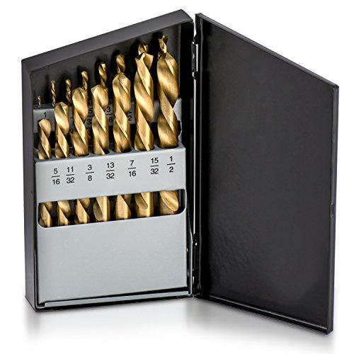 NEIKO 10037A Left Hand Drill Bit Set | 15 Piece | SAE (1/16