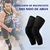 BNFU Protector de Rodilla，Rodilleras Acolchadas ，Rodilleras Voleibol con Forma de Panal de Abeja y Antideslizantes para Baloncesto, Voleibol, Levantamiento de Pesas y más - Par de Manguitos