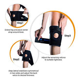 VASEN Protector de Rodillera, Estabilizador Articulado Fleje Ajustable, Neopreno, Transpirable, Abrigo para Artritis, Apoyo de Abrazadera de Rodilla, Correr, Deportes (Azul)