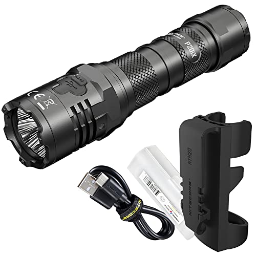 Nitecore P20iX 4000 Lumen USB-C Rechargeable Tactical Flashlight with LumenTac Battery Organizer