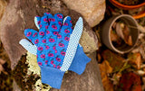 G & F 1852-3 - Guantes de jardinería para mujer (3 pares), color verde, rosa y azul