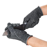 Vgo - 1 par de guantes resistentes a los cortes, forro anticorte HPPE, protección de manos, nivel EN388 E, nivel ANSI A6 (talla M, gris, HY3594)