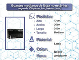 Guante de Latex Negro Ambiderm Plus Mediano Caja con 100 piezas