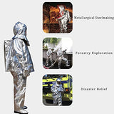 YILEFU Traje Protección contra Incendios Uniforme Bombero Ropa Soldadura Mina Carbón, Pozo Petróleo, Mina, Planta Química,500°-180-185cm