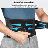 LEIDSANY Soporte lumbar para Hombres y Mujeres, cinturón de apoyo lumbar con 5 placas de acero para el alivio del dolor de hernia discal, ciática y escoliosis, protege los músculos de la cintura y la espalda. Talla XL.