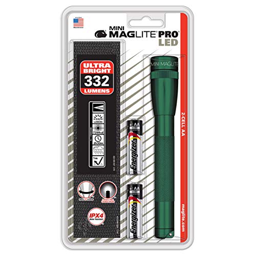 Maglite Mini linterna LED verde de 332 lúmenes AA