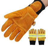 Yesbaby Guantes de Trabajo Ignífugos Guante de Seguridad Resistente Al Calor Antivalor de Cuero de Vaca Duradero