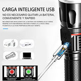 AVEDISTANTE Linterna LED Recargable Alta Potencia Militar COB Portátil Linterna de Zoom para Reparación del Coche, y Emergencia, Ciclismo, Camping, Montañismo (con USB 18650 Batería & Base Magnético)