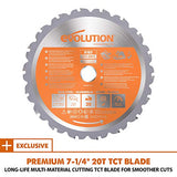 Evolution Power Tools R185CCSX+ Kit de sierra circular multimaterial de 7-1/4 pulgadas con bolsa de transporte