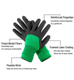 Guantes de jardinería para mujer, 12 pares de guantes de jardín con revestimiento de goma de tamaño mediano para mujer, guantes de trabajo protectores transpirables duraderos que se adaptan a la mayoría (mediano)