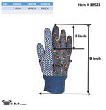 G & F 1852-3 - Guantes de jardinería para mujer (3 pares), color verde, rosa y azul