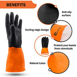 Juego de 2 pares de guantes químicos – Guantes de talla M con alta protección para tus manos – Guantes de látex resistentes al agua – Agarre antideslizante para un manejo firme – Fuerza industrial – Industria química doméstica automotriz