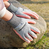 HOMEANING Guantes de jardinería para mujeres y hombres, guantes protectores recubiertos de nitrilo y goma, guantes de jardín a prueba de espinas, guantes de trabajo al aire libre, azul, verde, gris, rosa (talla M a XL) (mediano, goma, 6 pares, rosa)