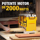 DEWALT Cepillo Canteador de 12 1/2 Pulgadas (317mm) con Motor de 2000W con Sistema de 3 Cuchillas y Velocidad de 10000RPM DW734