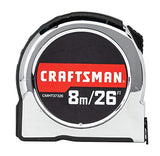 Craftsman CMHT37326S - Cinta métrica (8 m, 26 unidades), color chapado en cromo