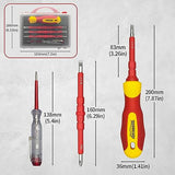 HOUSERAN Juego de 5 Desarmadores Aislados de 1000V, Desarmadores Electrotécnico con Estuche, Destornillador con Hojas Intercambiables, Destornillador para Reparaciones Domésticas