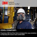 3M Rugged Comfort Quick Latch Half Facepiece Reusable Respirator 6503QL/49492, Large, Gray/Teal