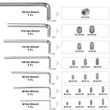 Hilitchi - Juego de 240 tornillos hexagonales de cabeza hexagonal SAE de acero inoxidable con 7 llaves hexagonales