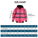 Chaqueta de seguridad reflectante de alta visibilidad, ropa de trabajo, ANSI, impermeable, forro acolchado, chaqueta ligera para mujer (rosa, 2XL)