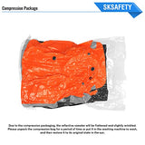 SKSAFETY Chaquetas reflectantes de alta visibilidad para hombre, chaqueta de seguridad clase 3 para hombre, impermeable, abrigos de construcción de trabajo de alta visibilidad, naranja y negro, Medium