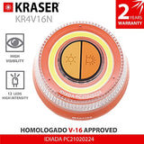 KRASER KR4V16N - Luces de emergencia para carretera, luz intermitente, luz de advertencia LED con base magnética, autónoma, compacta y ligera y linterna con colgador