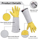 Guantes de jardinería para mujeres / hombres, guantes de cactus a prueba de espinas, guantes protectores para plantar y podar rosas, guantes de jardín de manga larga de cuero de piel de cabra, transpirables y duraderos, trabajo en el jardín, regalos para