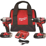 Milwaukee 2892-22CT M18 - Kit de 2 herramientas compacto sin escobillas y destornillador de impacto