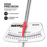 Neiko 03727A Llave dinamométrica de haz de 1/4 pulgadas, llave SAE y MM para bicicleta y automóvil, lee en 0-80 pulgadas/libras y 0-9 aumentos de Newton/metro