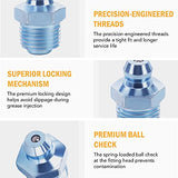 ZELCAN Grease Fittings Kit, 150pc SAE Hydraulic Grease Zerk Assortment: 1/4" 1/8" Straight 45 90 Degree Angled Zerk Fittings, Galvanized Steel Set for Replacing Missing or Broken Zerk Grease Fittings