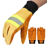 Yesbaby Guantes de Trabajo Ignífugos Guante de Seguridad Resistente Al Calor Antivalor de Cuero de Vaca Duradero