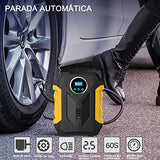 Compresor de Aire,Inflador de Llantas,Bomba de Aire Portátil para Neumáticos de Coche Bomba de Neumático Digital de 12 V CC 150 PSI con Luz LED de Emergencia para Coches,Camiones y Otros Inflables.