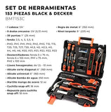 Black and decker Juego Herramientas 153 Pz Portafolio BMT153C-LA Martillo Pinzas Desarmador Nivel