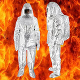 Greatideal Traje de protección contra Incendios | Ropa de protección contra Incendios de Papel de Aluminio | Traje aluminizado Resistente al Calor de 500 Grados La Ropa ignífuga Incluye 1 Sombrero